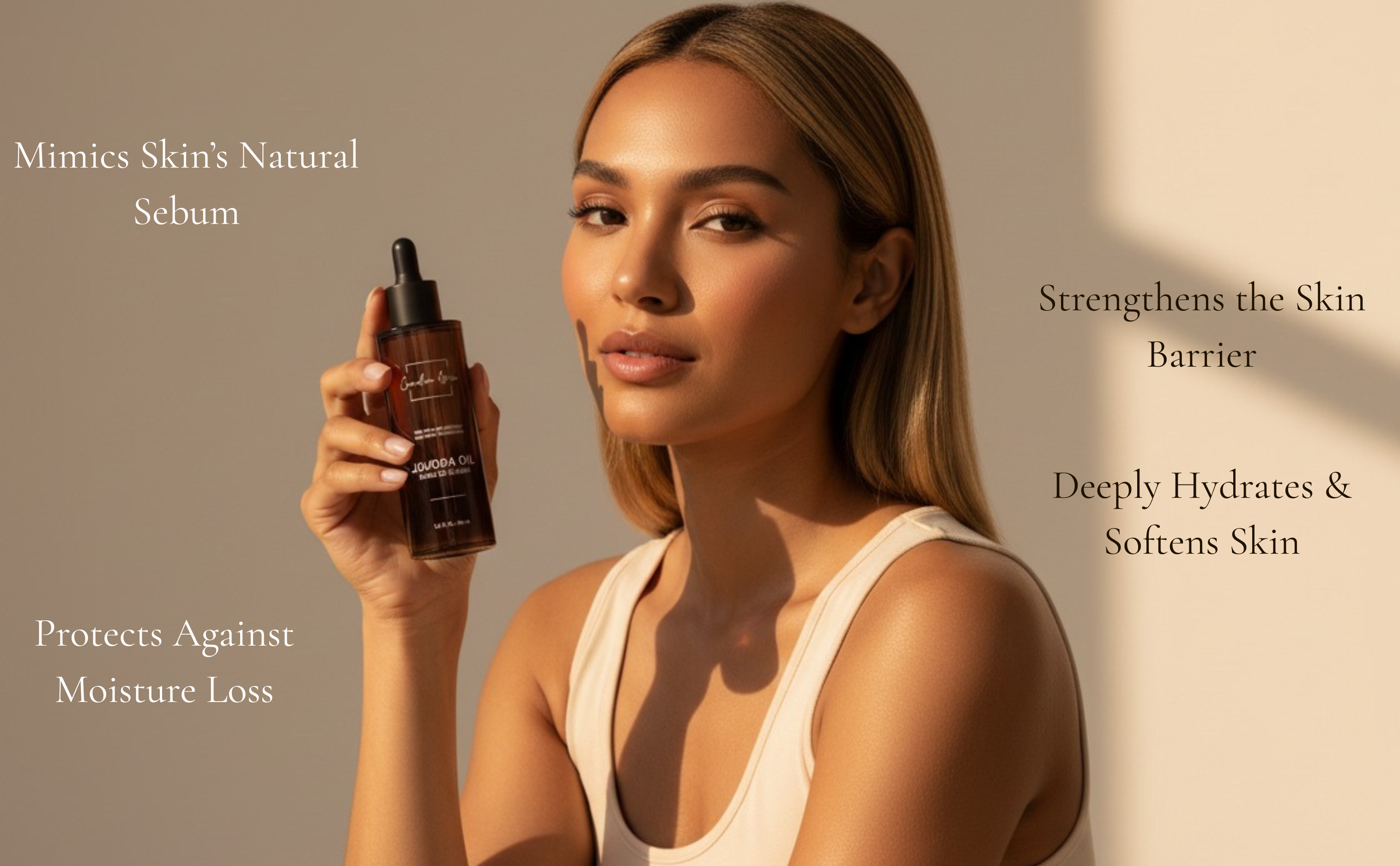 Huile de Jojoba 100% Bio Canadian Grace – Pressée à froid, pure et de première qualité pour une hydratation de la peau et des cheveux plus sains et plus volumineux.