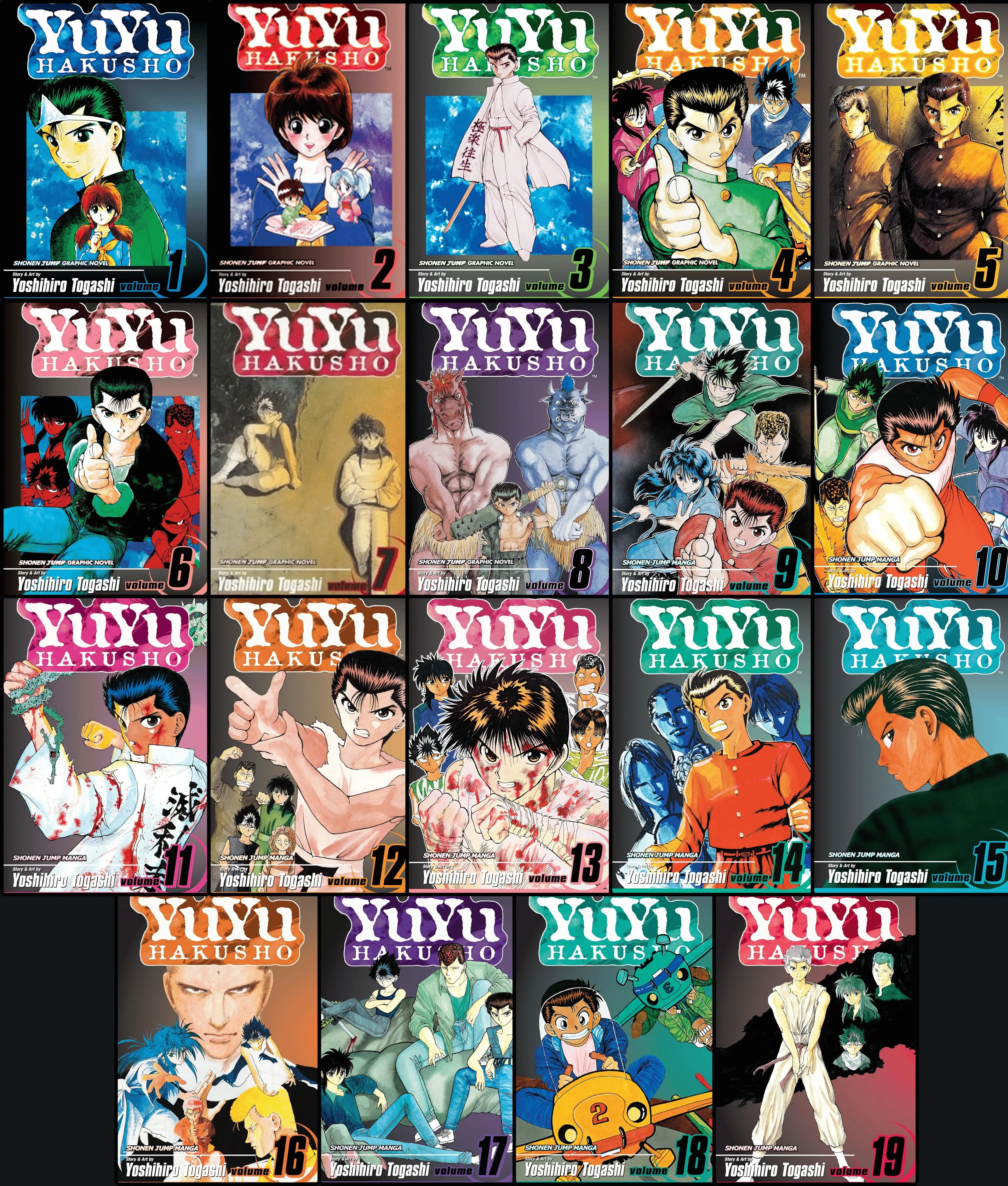 YuYu Hakusho, Complete Series Manga Set (Vols. 1-19)