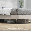 Harper Queen Size Bed Frame with Upholstered Headboard-Cream White