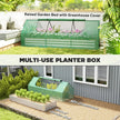 8.6 x 3 x 1ft Raised Garden Bed with Mini Greenhouse, Galvanized Raised Garden Bed with Cover for Herbs and Vegetables, Small Greenhouse for Patio Garden Balcony, Green