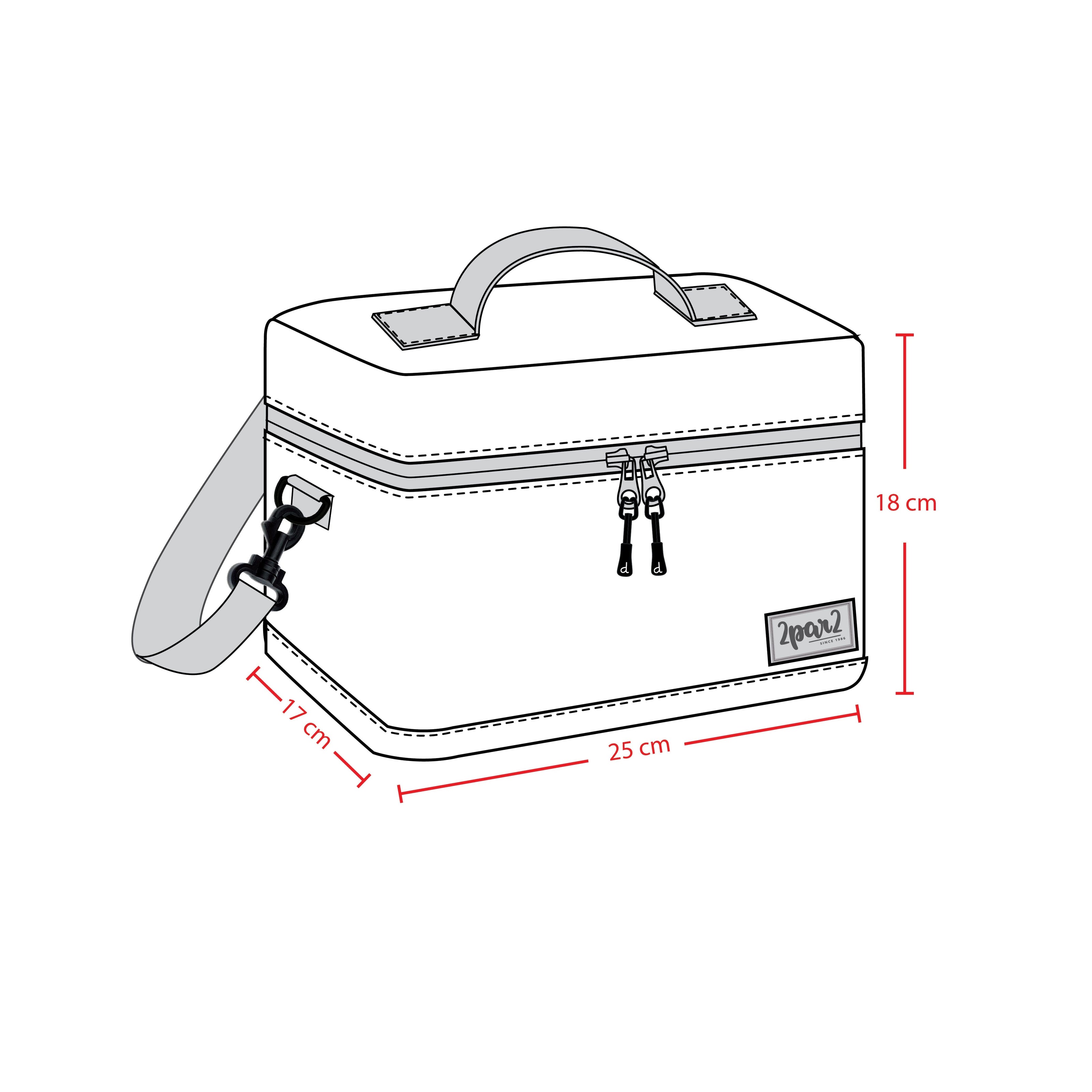 Lunch Box Black Dinosaur Print
