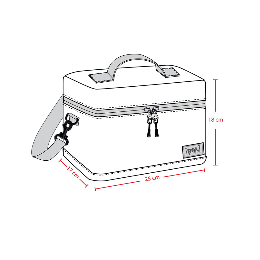 Lunch Box Black Dinosaur Print