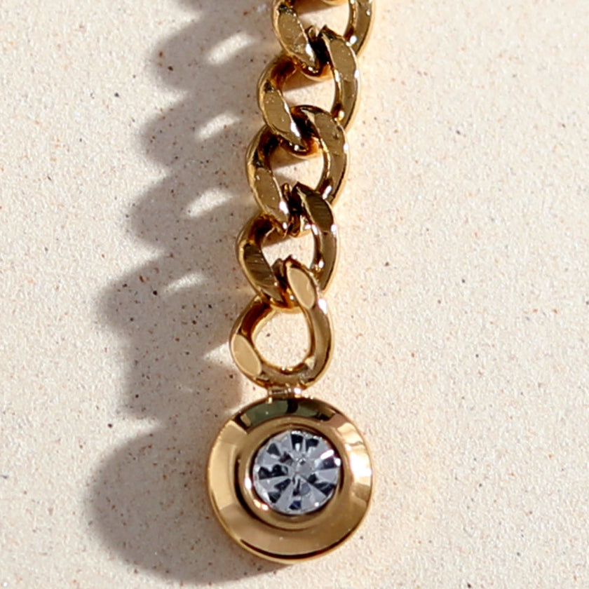 ZENDA Cuban Link Chain Drop Earrings