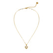 ZITA Gold : Collier délicat à chaîne de style Gucci avec pendentif en forme de cœur pavé de petits diamants scintillants.