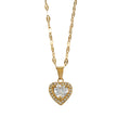 ZITA Gold : Collier délicat à chaîne de style Gucci avec pendentif en forme de cœur pavé de petits diamants scintillants.
