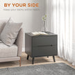 Willow Modern Nightstand/End Table with 2 Drawers-Black