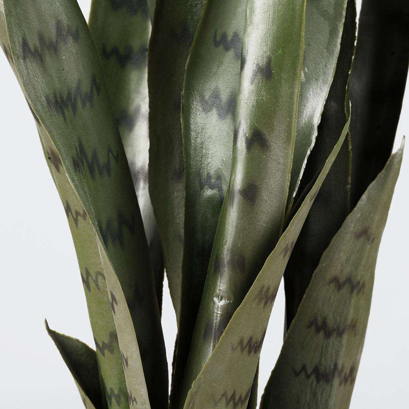 Zoro Artificial Snake Sansevieria Dark Green Potted Plant 30''