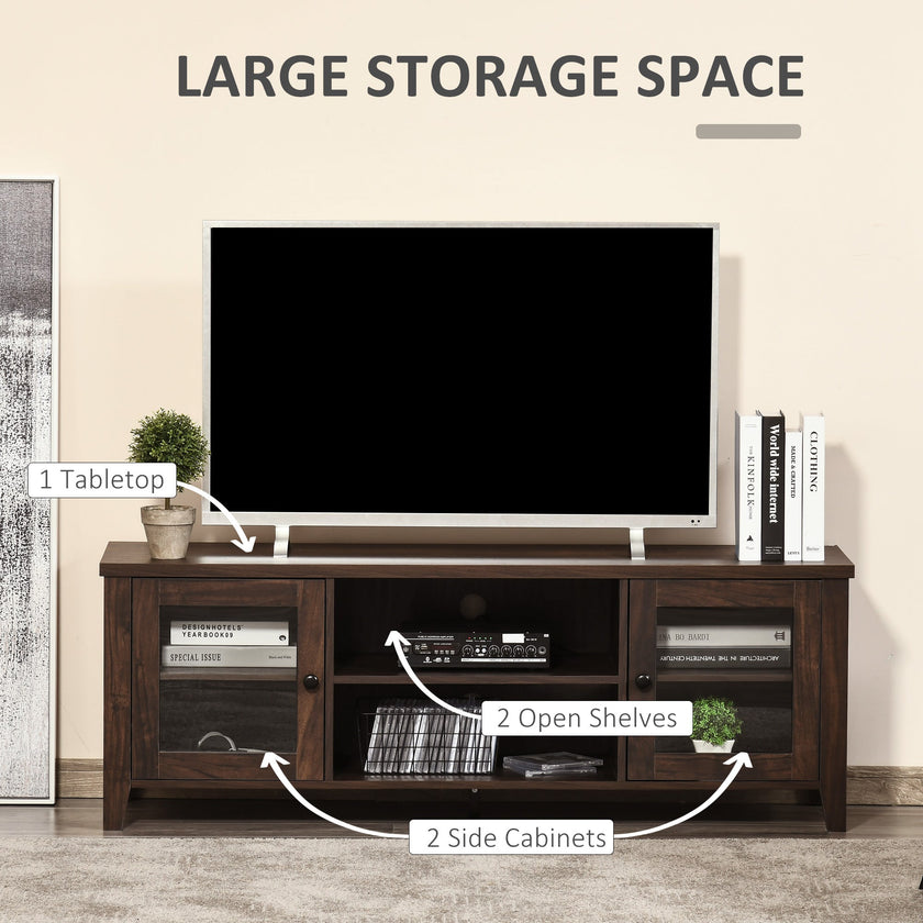 MacKenzie TV Stand for TVs up to 65 inches-Coffee Brown