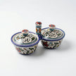 Zait & Zaatar (Olive Oil & Thyme) Double Dish Ceramic | Handmade by Palestinian Artisans