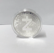 Zcash Coin - Silver Metal Physical Blockchain Cryptocurrency Collectible Coin