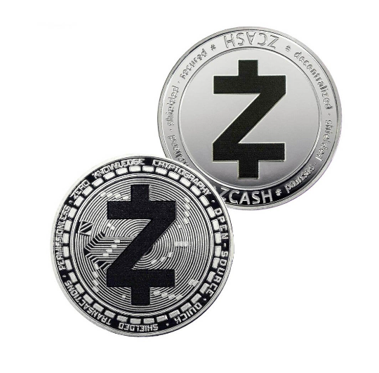 Zcash Coin - Silver Metal Physical Blockchain Cryptocurrency Collectible Coin