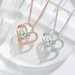 Zircon Double Love With Rhinestones Ins Personalized Heart-shaped Clavicle Chain Necklace