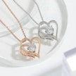 Zircon Double Love With Rhinestones Ins Personalized Heart-shaped Clavicle Chain Necklace
