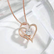 Zircon Double Love With Rhinestones Ins Personalized Heart-shaped Clavicle Chain Necklace