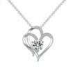 Zircon Double Love With Rhinestones Ins Personalized Heart-shaped Clavicle Chain Necklace