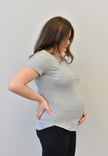 Zoe Zipper Short Sleeve Nursing Tee Shirt