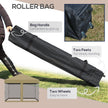 Outsunny 10' x 10' Pop-Up Party Tent Outdoor Canopy Tent with Mesh Sidewalls, 3-Level Adjustable Height, Roller Bag, Khaki
