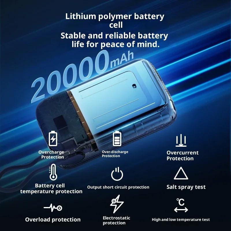 Power Bank 20000 MA Super Large Capacity Fast Charging With Cable