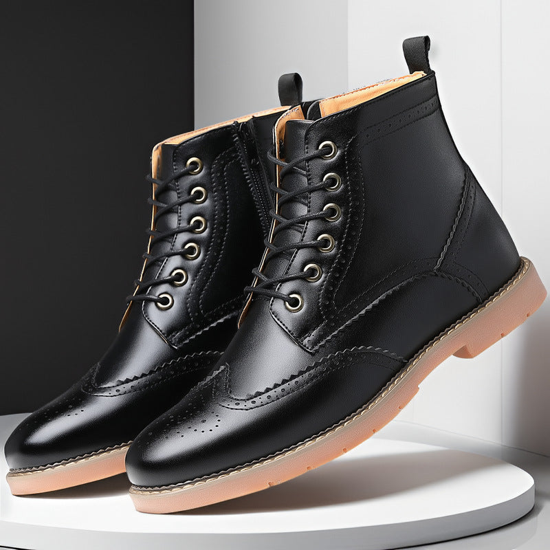 Men's British Martin Boots – High-Top Business Casual Leather Shoes