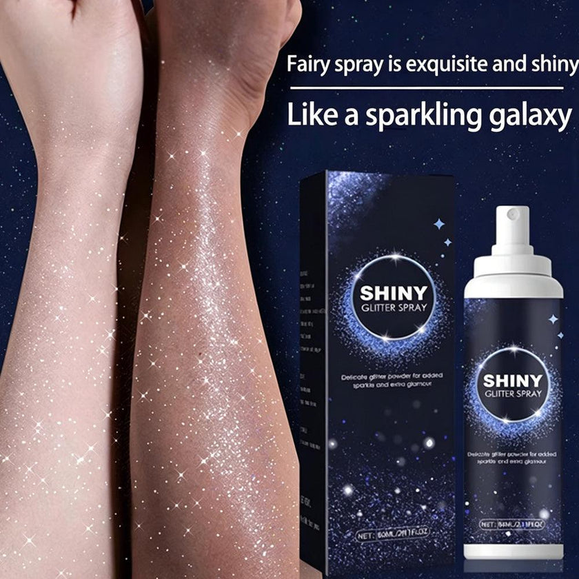 Glitter Spray for Hair and Body Long-Lasting Sparkle Shimmer Spray 60ml All Skin Tones