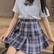 Student Jk Plaid Skirt Preppy Style Mini Pleated  Kilt Skirt