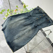 Design Waist-tight Tube Top Raw Edge Denim jeans mini club Dress
