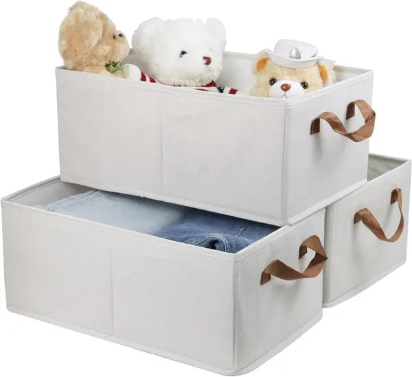 Large Fabric Storage Bins, 3-Pack, 18.8
