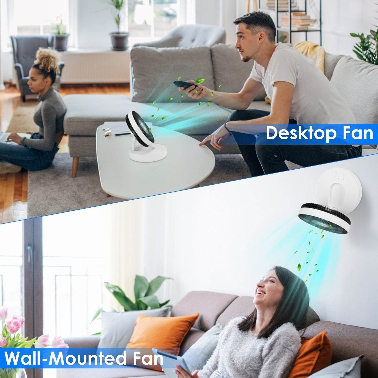Foldable Rechargeable Portable Remote Control Desk Fan