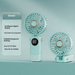 Handheld Fan Digital Display Hanging Neck Folding Charging