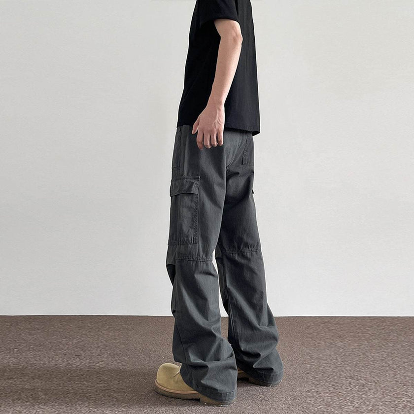 American Retro Washed Distressed Baggy Cargo pant trouser Men
