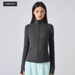Long Sleeve Workout Tops for Women Halter Neck Zip Up gym top