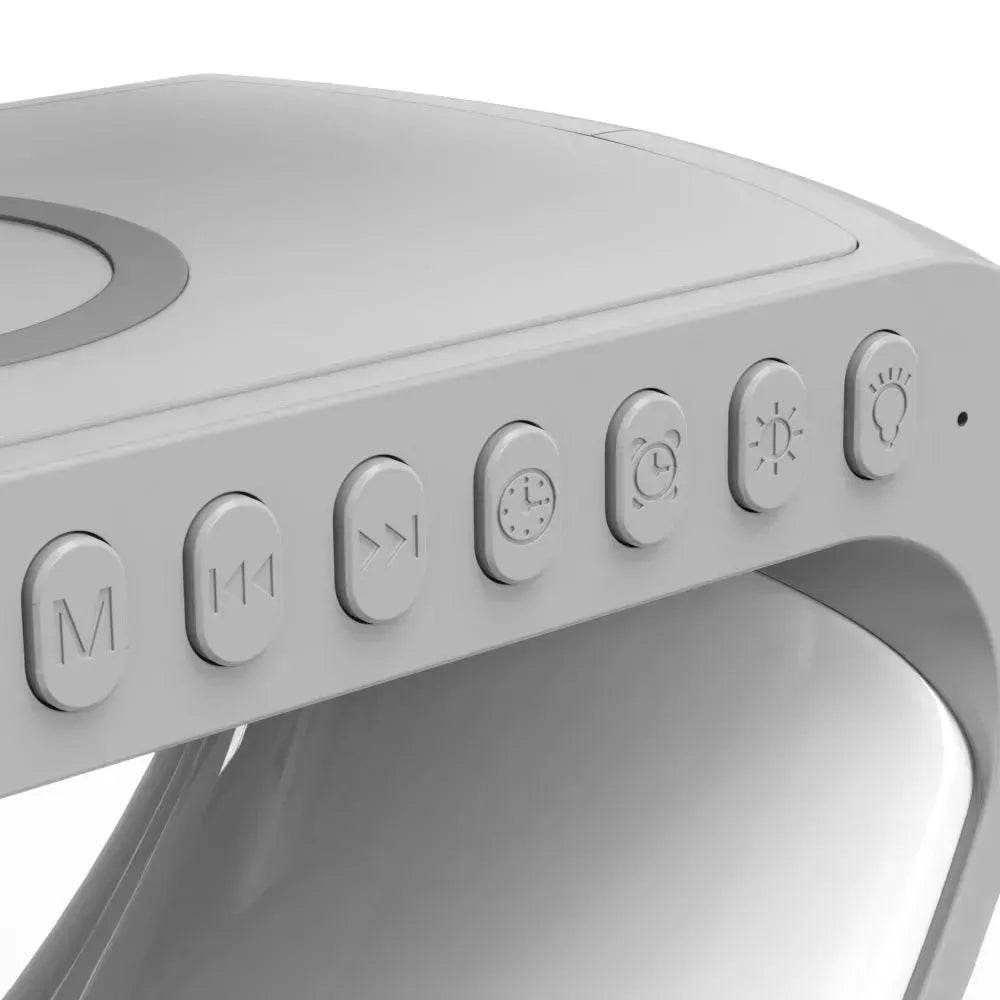 G shaped Wireless Phone Charging Night LED Lamp Bluetooth Speaker