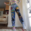 Cartoon Printed Jeans  Pants Trousers For Women