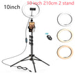 LED Ring Light with Tripod Stand, 8 10 12 inch, USB Powered, Phone Holder and Bluetooth Remote