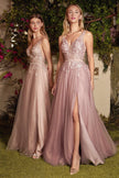 Sade Mauve Lace Tulle Gown