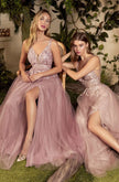 Sade Mauve Lace Tulle Gown