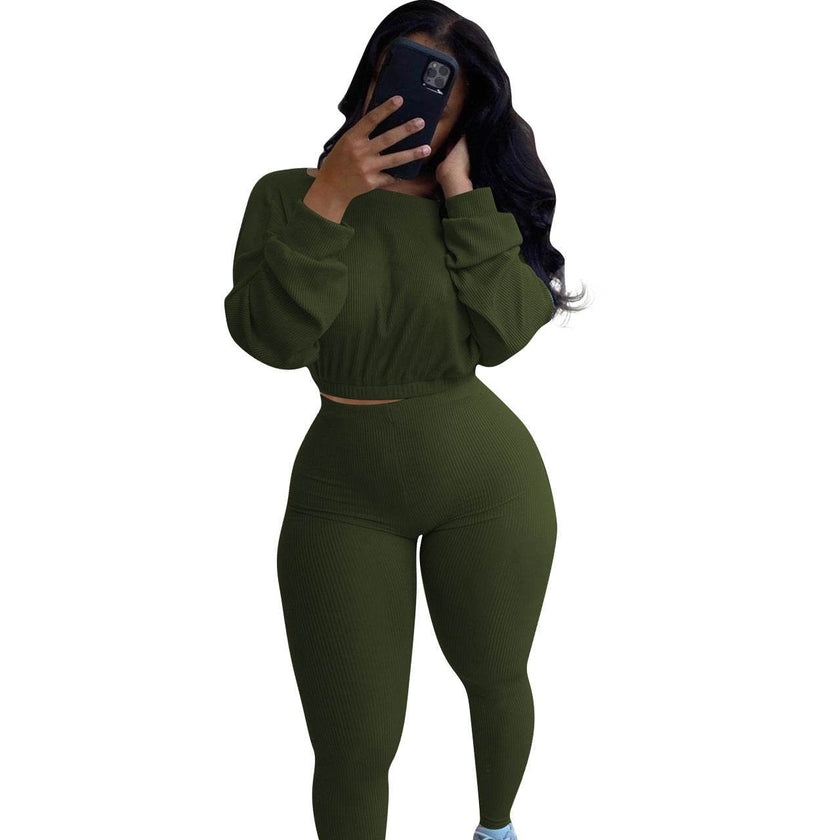 Ladies Autumn 2pcs Athleisure wear Outfit set