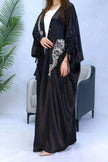 Simple Middle East Turkey Solid Color Plus Size Satin Robe Dubai Abaya Coat Turkey Abaya Kimono