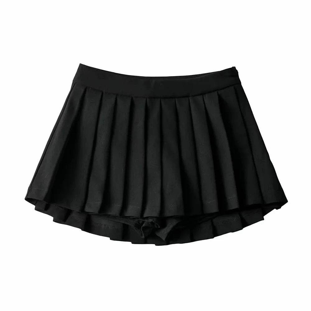Women's High Waist A-line Mini Pleated Skirt