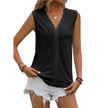 Summer Sleeveless Lace Blouse Tops Women V-neck top
