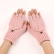 Wool Fingerless Gloves Women's Warm Fashionable Knitted Half Finger Oversleeves