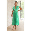 Women's V-Neck Pleated Midi Dress – Sleeveless Zip Casual Summer Dress
