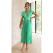 Women's V-Neck Pleated Midi Dress – Sleeveless Zip Casual Summer Dress