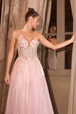 deep V-neckline and a sheer