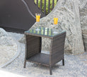 Outdoor Patio Furniture 1 Coffee Table With Clear Tempered Glass