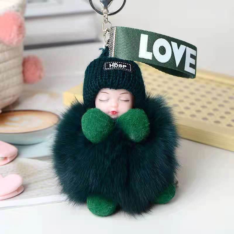 Cute Sleeping Doll Plush Doll Keychain Pendant Backpack Handbag Wallet Accessories