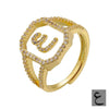 Fashion Micro Inlaid Zircon Arab Letters Ring for women