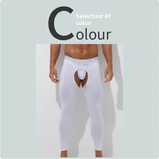 Men's Fall Winter Open Crotch Thermal Pants Long John underwear