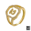 Fashion Micro Inlaid Zircon Arab Letters Ring for women