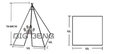 Boho Canvas Pet Teepee Tent Bed – Cat & Dog Tipi House | S, M, L